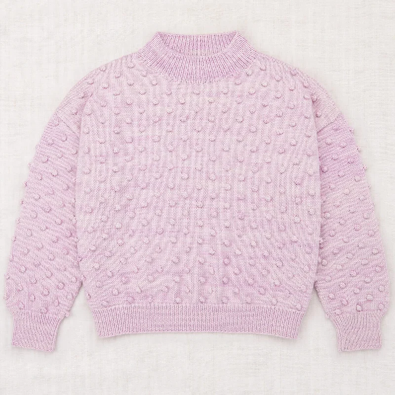 EXCLUSIVE Adult Original Popcorn Sweater in Lilac by Misha & Puff Handmade Hand-knitted Hand-woven