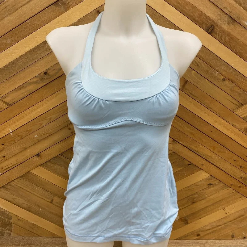 Lululemon - Women's Active Tank with Built-In Bra: Light Blue-women-SM peach tank top