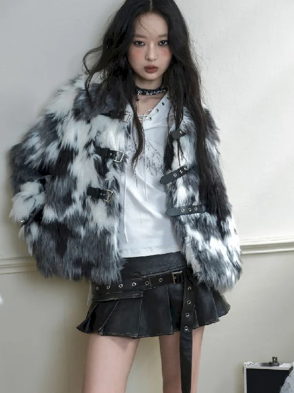 Eco Fur Warm Short Coat【s0000010721】 Denim Leather Suede