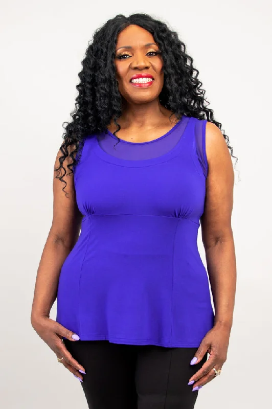 Rhine Tank, Violet, Bamboo baby blue tank