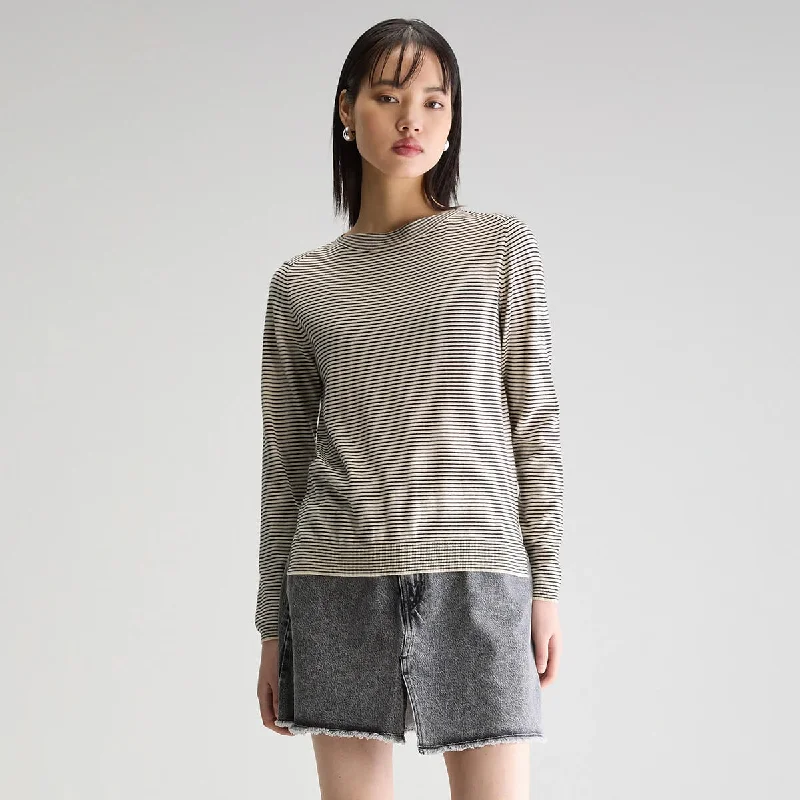 Gop Boatneck Sweater in Stripe by Bellerose Boxy Sweater Fitted Sweater A-Line