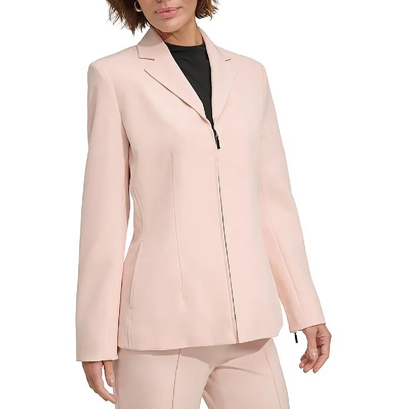 DKNY Womens Solid  Double-Breasted Blazer Women's Fashion Blazer