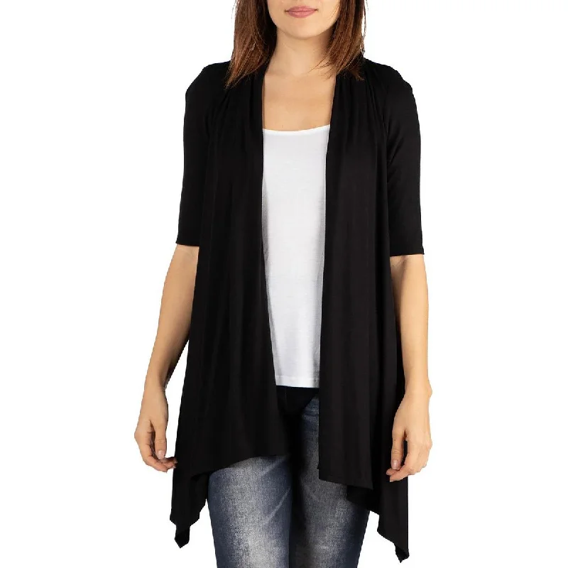 24seven Comfort Apparel Womens Solid Rayon Open-Front Blazer Women's Solid Blazer