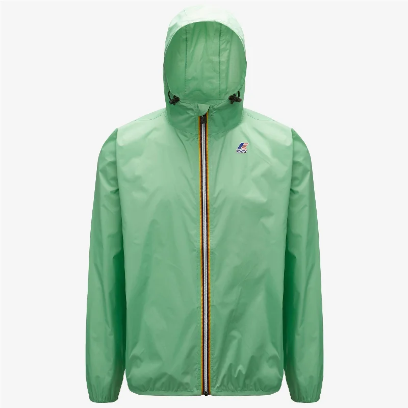 Claude - Unisex Packable Full Zip Waterproof  Rain Jacket in Green Zeph Trench Coat Raincoat Waterproof Jacket