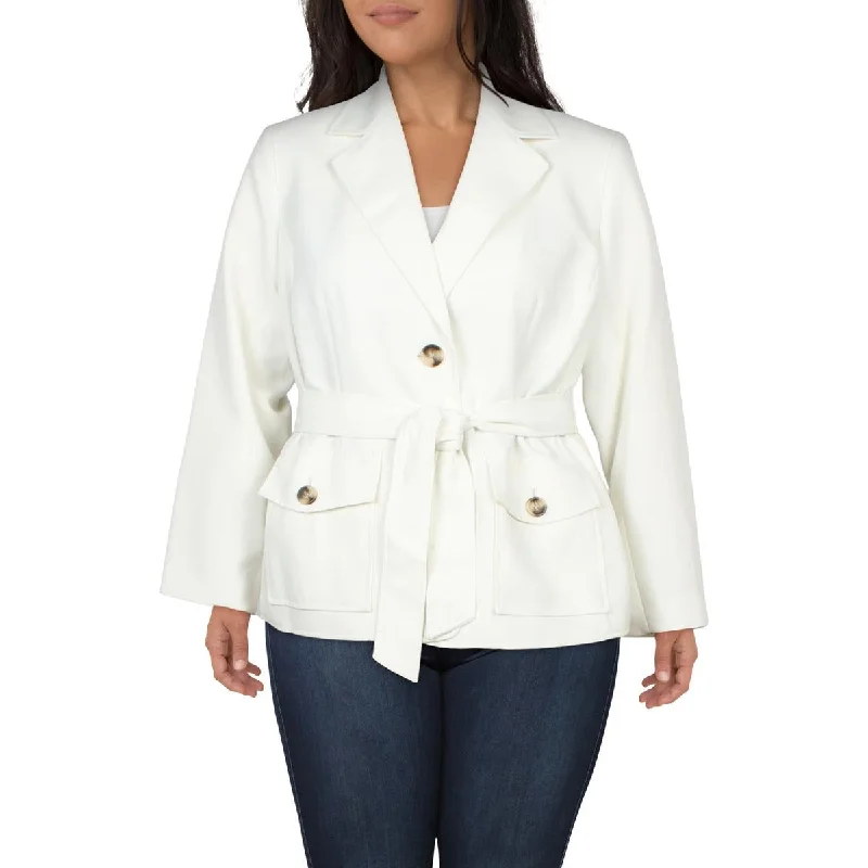 Le Suit Womens Plus Notch Collar Office Two-Button Blazer Women's Luxurious Jacket