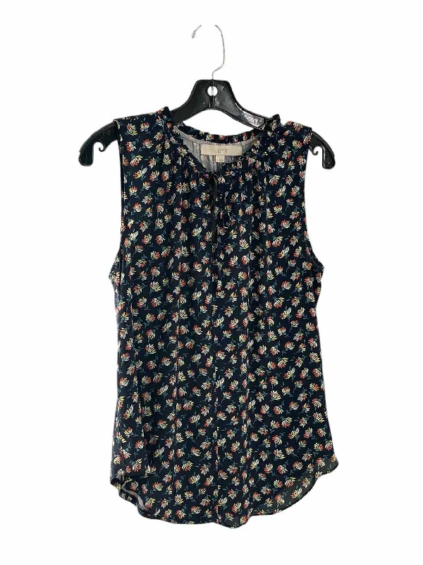 Loft Size S Navy Multi Floral Tank Top soft tank top