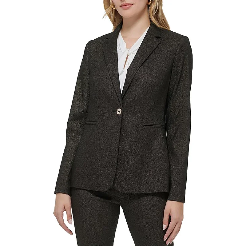 Tommy Hilfiger Womens Glitter Rayon One-Button Blazer Women's Custom Jacket