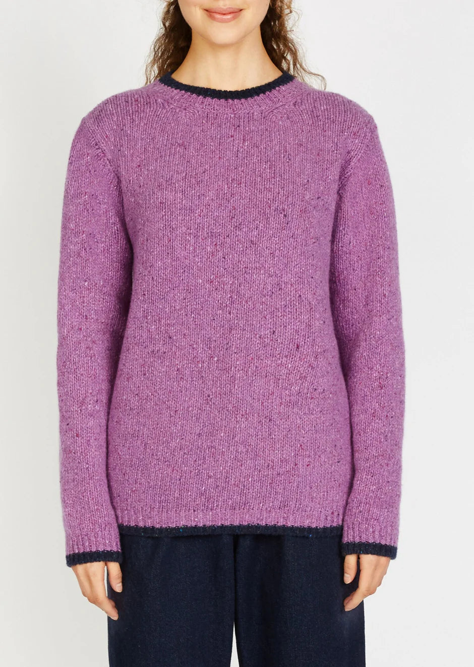 Slaney Crew Neck Sweater | Orchid Nylon Fabric Polyester Fabric Spandex Fabric