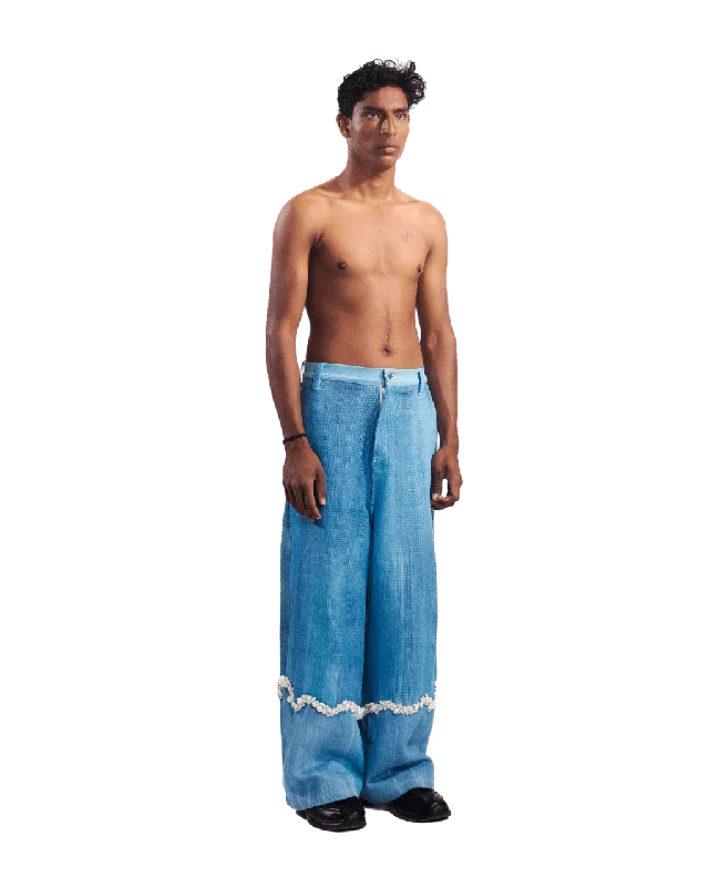 "LAHORI LOVER" HAND EMBROIDERED TROUSERS Trousers Handmade Artisanal