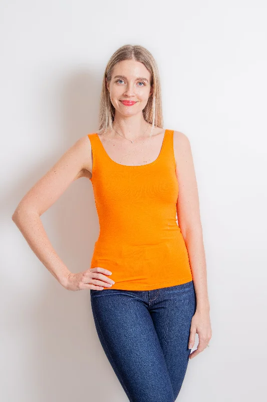 Orange Short Tank Top seamless tank top