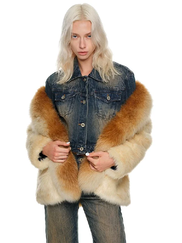 Gradient Fox Fur Coat【s0000010638】 Jersey Tulle Batik