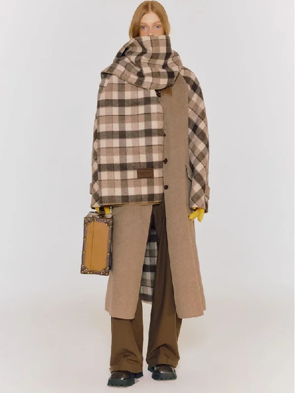 Plaid long coat【s0000005072】 Coat Overcoat Trench Coat