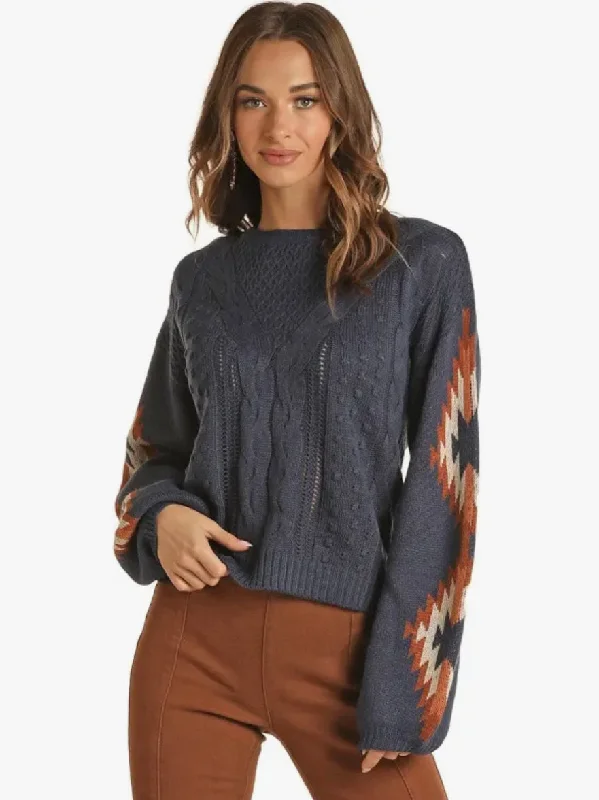 Aztec sleeve Sweater Fleece Sweater Nylon Polyester