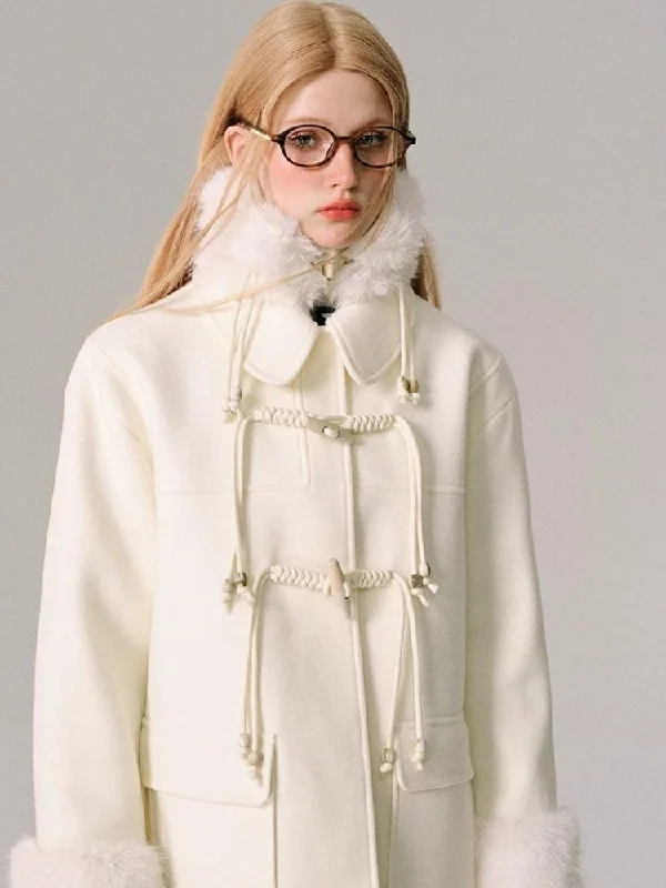 Horn Button Poncho Coat【s0000005615】 Rayon Velvet Corduroy