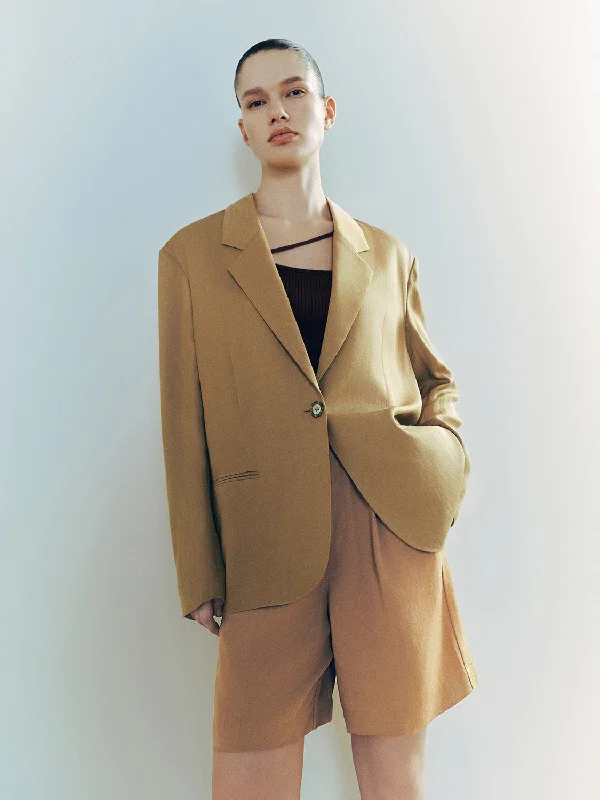 Tailored Notch Lapel Straight Blazer Women's Custom Suit