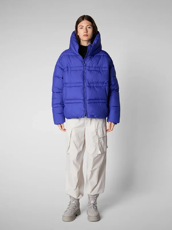 Keri Coat - Gentian Blue Vent Hem Cuff