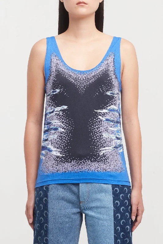 Y/Project Womens Whisker Print Tank Top cropped tank top