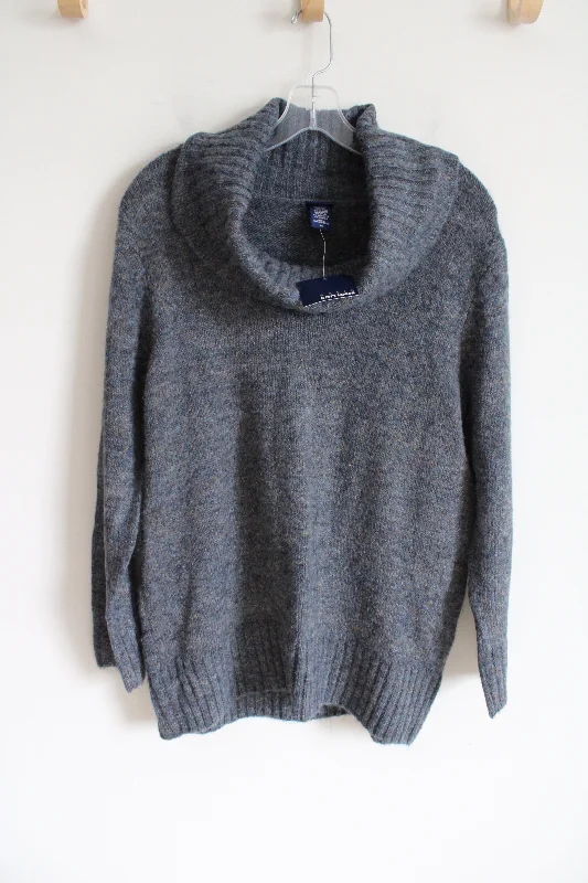 NEW Basic Editions Blue Knit Sweater | L Nylon Fabric Polyester Fabric Spandex Fabric