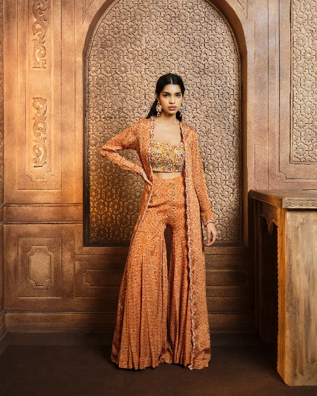 Mustard Jacket Sharara Set Striped Jacket Polka Dot Jacket Floral Jacket