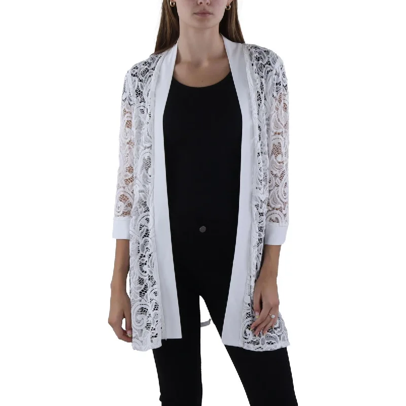 R&M Richards Womens Lace Open Front Duster Blazer Women's Elegant Blazer