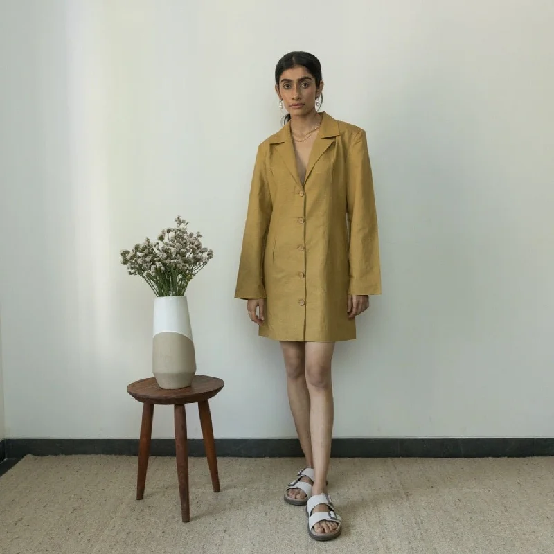 Slim-Fit Cotton Blazer hemp Cotton Dress Women's Boutique Suit