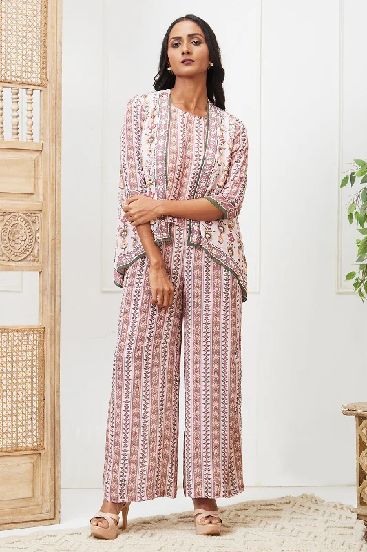 Tabriz Embroidered Co-ord Set With Jacket Satin Fabric Silk Fabric Chiffon Fabric
