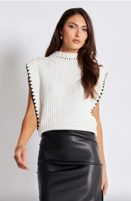 Bishop & Young - Richie Whipstitch Sweater Solid Print Embellished
