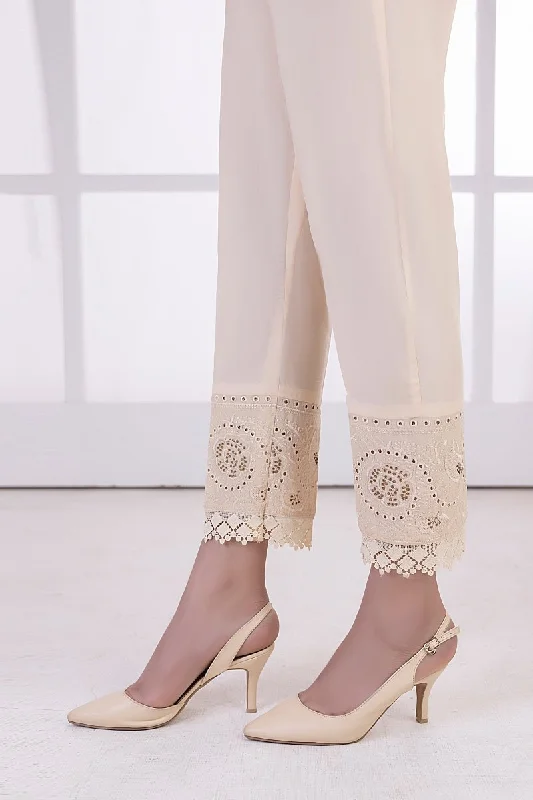 Lakhany 01 Piece Embroidered Trousers - LSM-T-3099 (BG) Trousers Custom Made