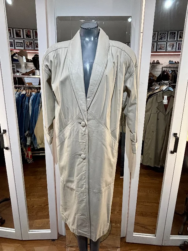 90’s Off White Leather Coat By Jaqueline Ferrar Suede Jacket Faux Fur Jacket Puffer Jacket