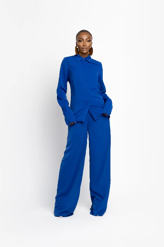 ROYAL BLUE ESTA high waist trousers Trousers sophisticated sleek