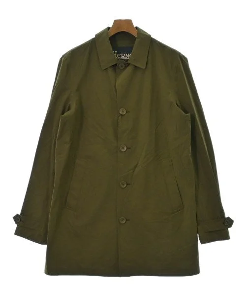 HERNO Soutien collar coats Plaid Tartan Floral
