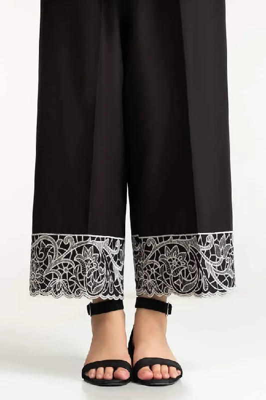 Gul Ahmed Stitched Black Lawn Embroidered Trouser IUSTTR-42003 Trousers Timeless Classic
