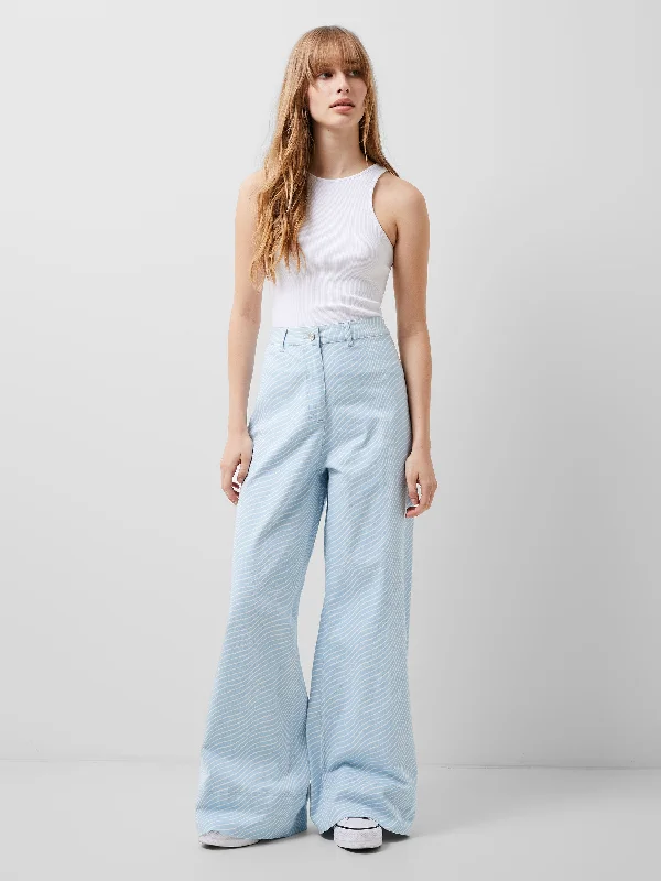 Hadley Ateena Twill Trousers Wide Leg Loose Fit Mid Waist