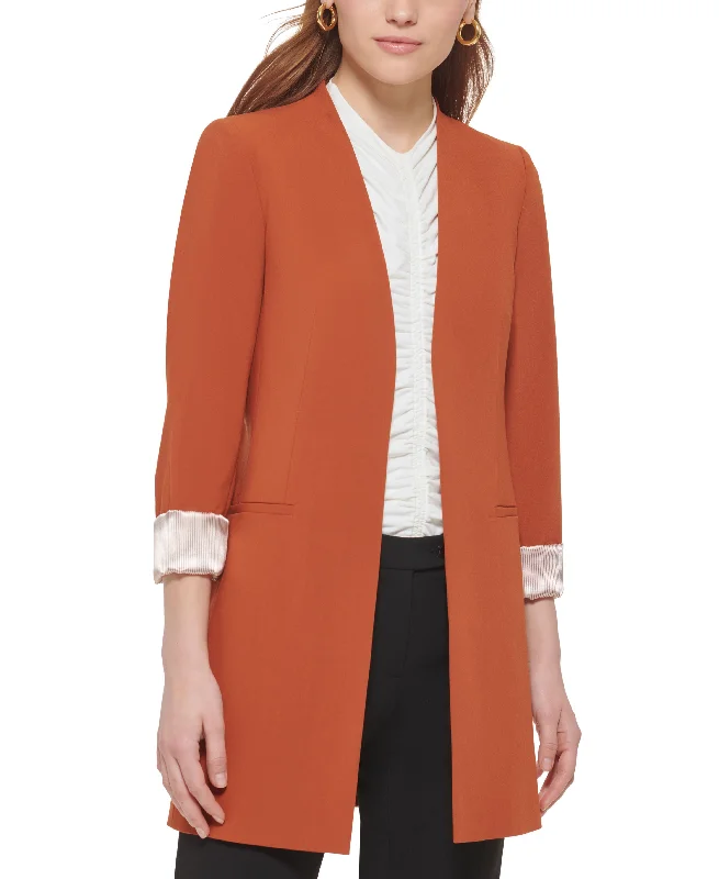 Calvin Klein Petite Open Front 3/4 Sleeve Blazer Women's Classic Suit
