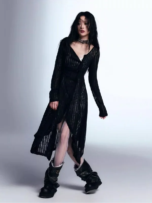 Deconstructed Outer Knit Long Cardigan【s0000007909】 Stretchy Elastic Breathable