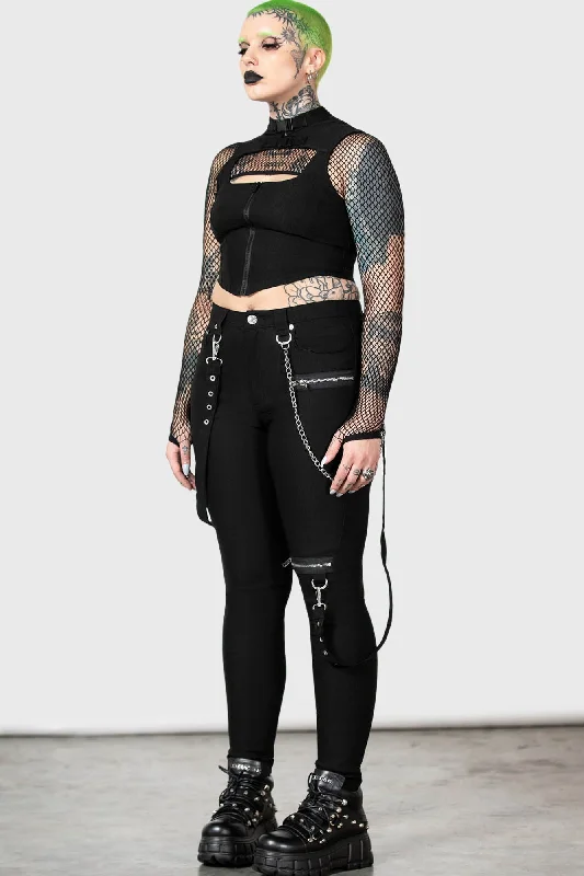 The Rave Skinny Trousers Trousers Striped Patterned