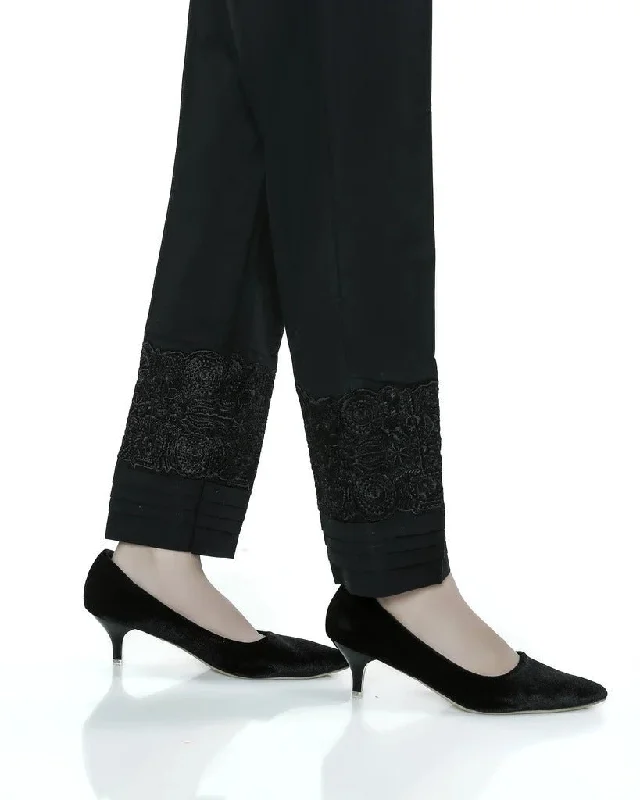 Lakhany 01 Piece Embroidered Stitched Trousers LSM-T-1621-Black Trousers Cargo Utility