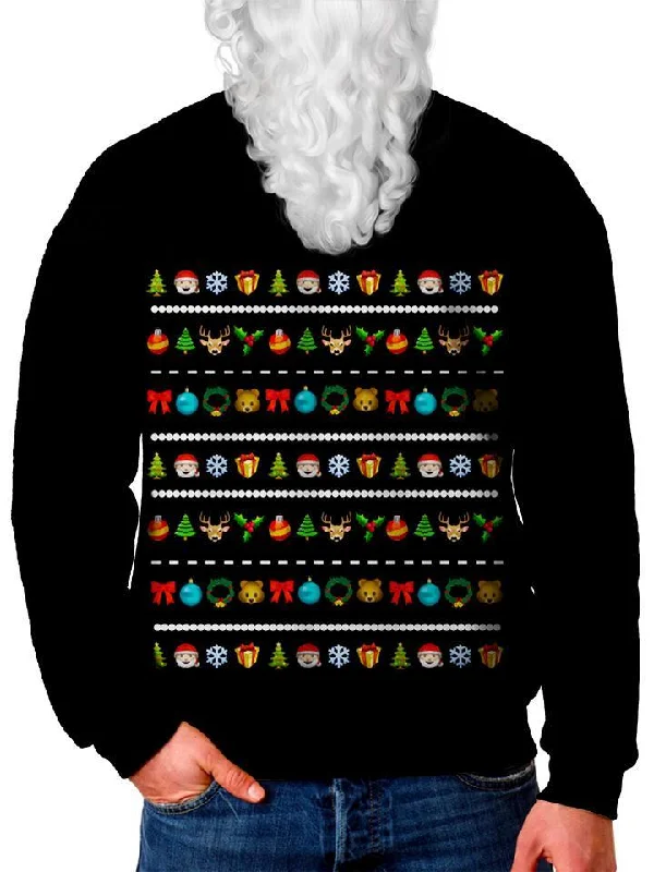 Emoji Christmas Sweater Bright Pastel Dark