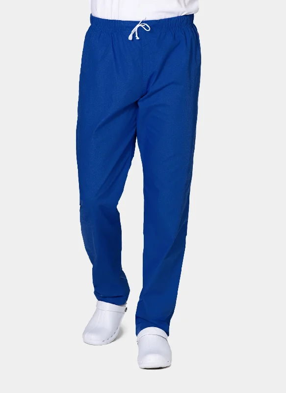HappyFIT Unisex Scrub Trousers - Regal Blue (Galaxy) Skinny Trousers Denim Stretchy