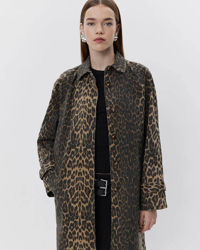FILIPASW COAT - Light brown leopard Crew Neck V-Neck Boat Neck