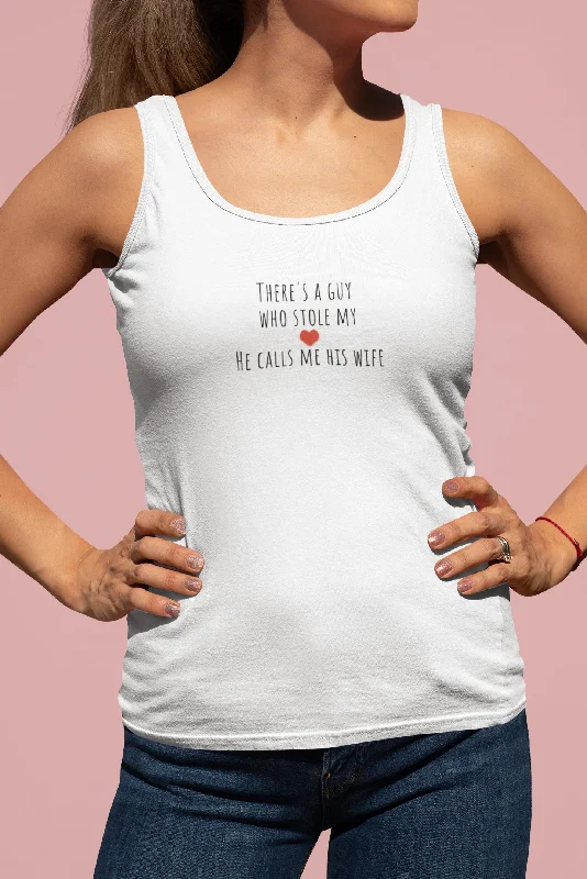 Husband Wife Love Tank Top for Ladies turquoise tank top