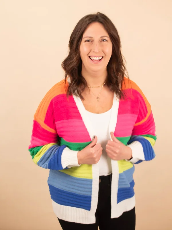 Over the Rainbow Cardigan Houndstooth Herringbone Solid