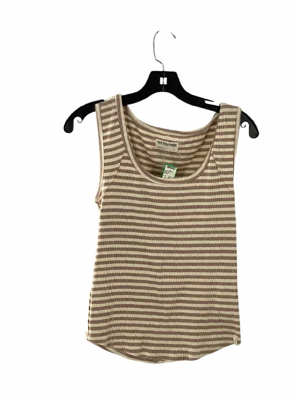 We the Free Size L Beige Cream Striped Tank Top halter tank top