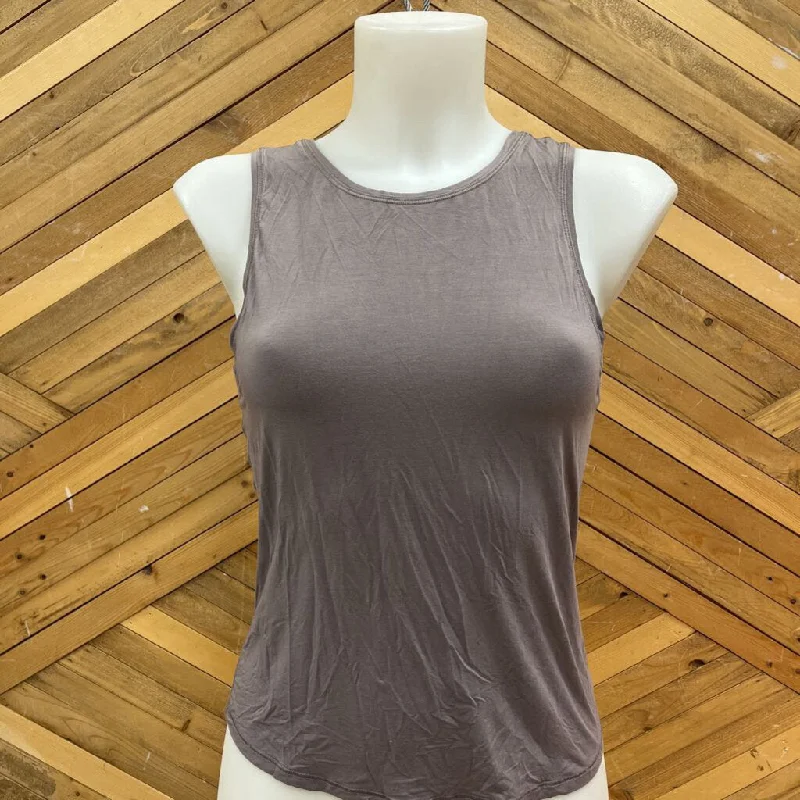 Lululemon - Women's Cropped Tank Top: Grey-women- bold tank top