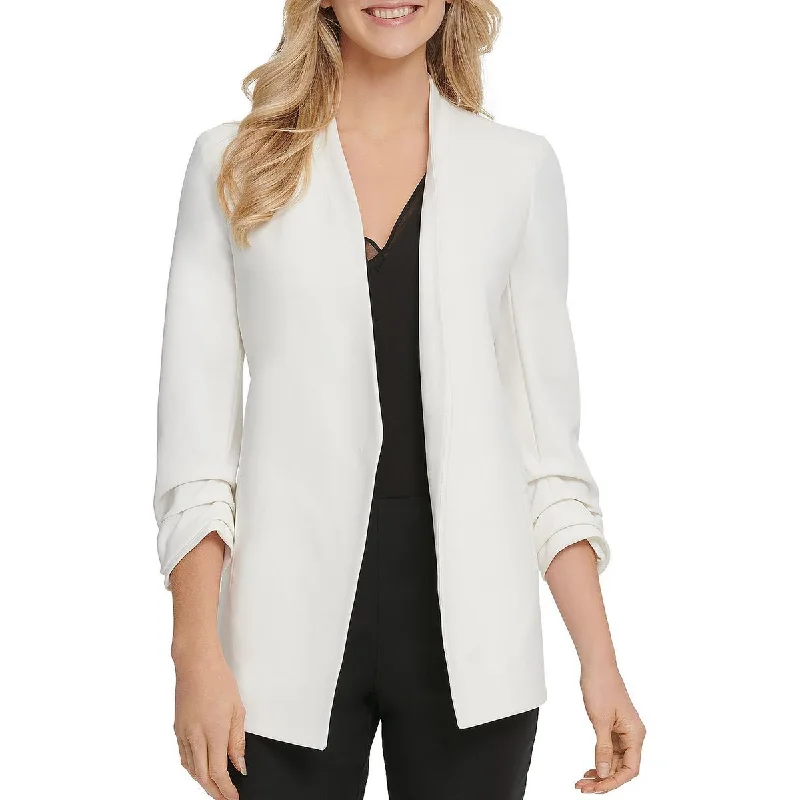 DKNY Womens Crepe Long Sleeves Open-Front Blazer Women's Trendy Jacket