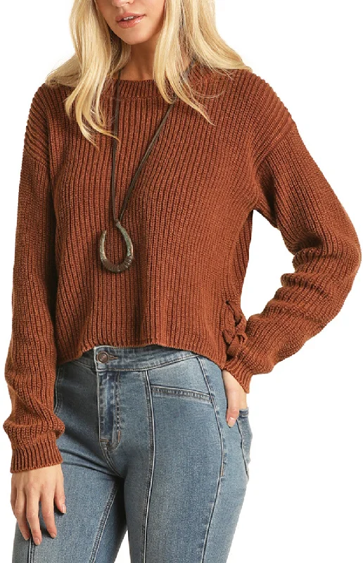 Side slit sweater Spandex Rayon Corduroy