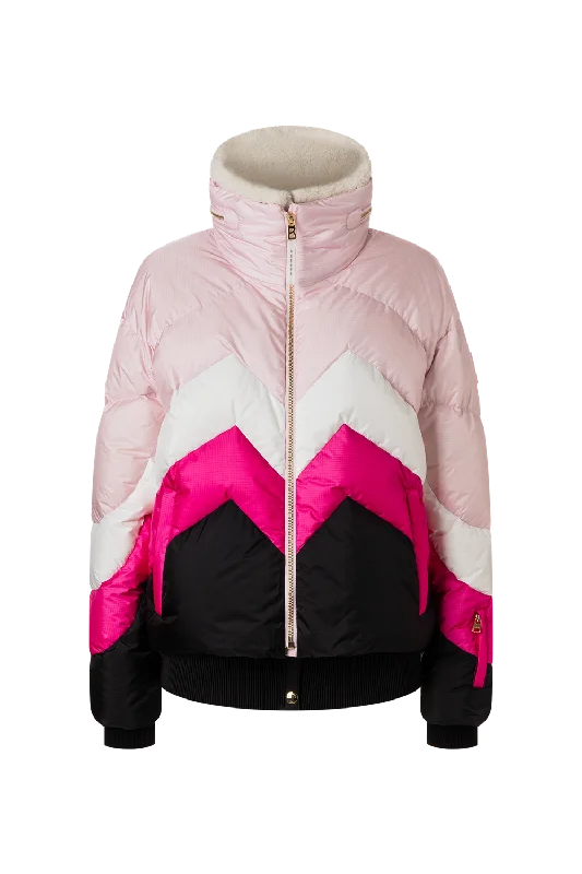 Vanja Down Ski Jacket Zippered Front Buttoned Front Snap Front