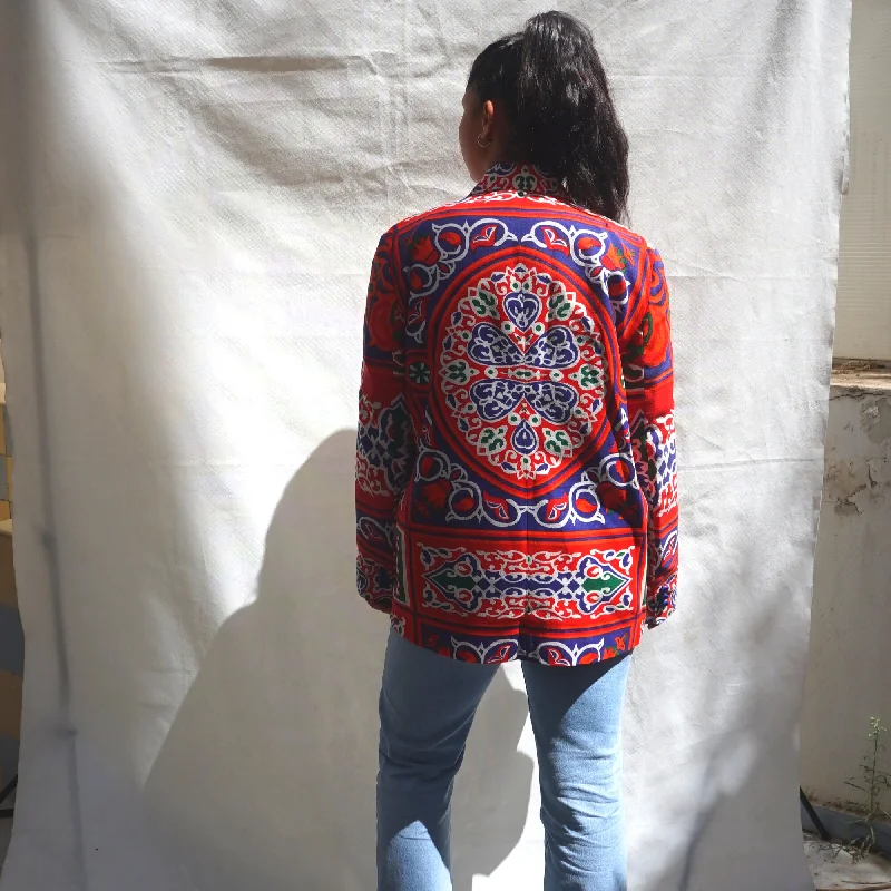 Multicolor Velvet Blazer Cotton Blend Blazer