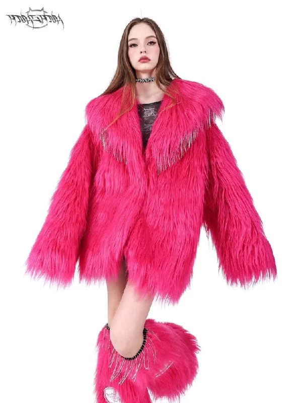Y2K Fashion Hottie Warm Fur Coat【s0000004823】 Cotton Linen Terry