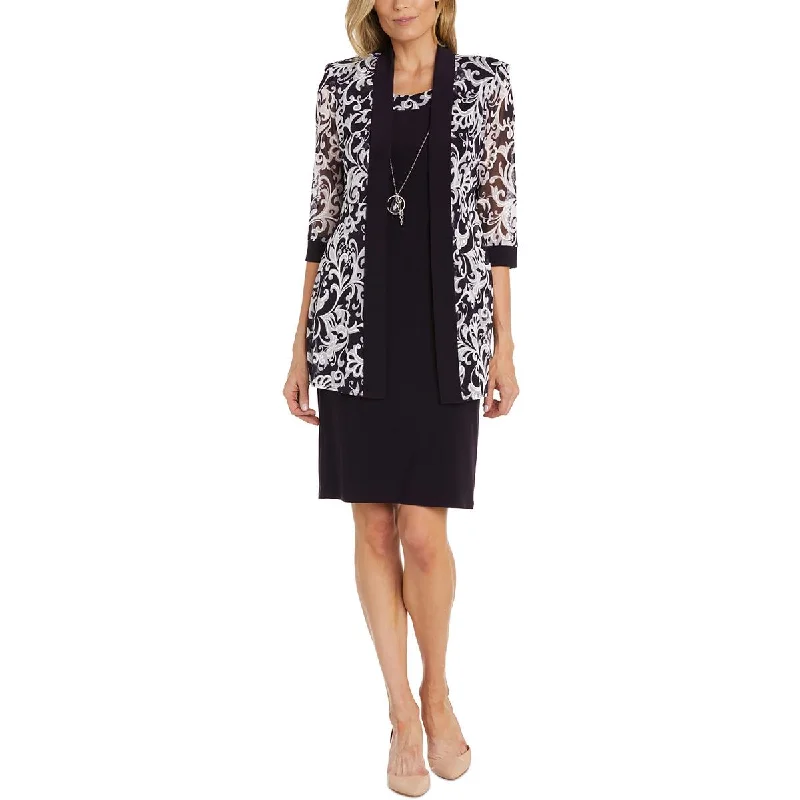 R&M Richards Womens Mesh Printed Duster Blazer Women's Custom Jacket